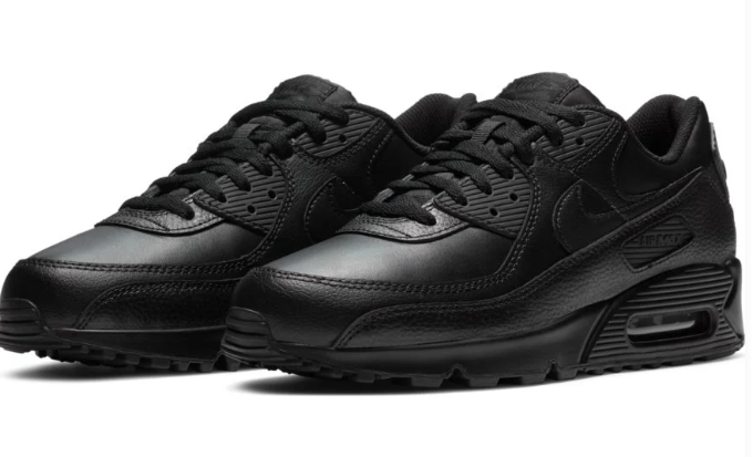 Men's Nike Air Max 90 LTR Leather Triple Black