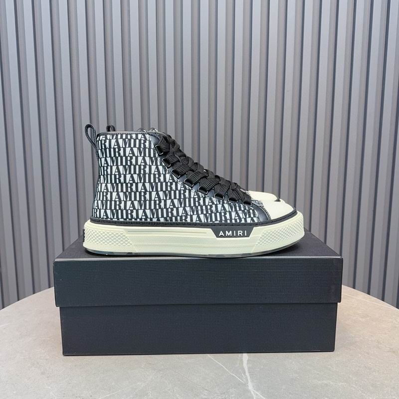 Amiri Court High – All-Over Logo Print Black/White