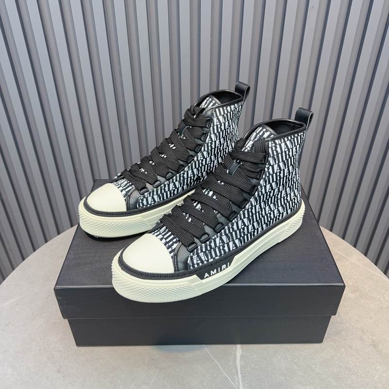 Amiri Court High – All-Over Logo Print Black/White