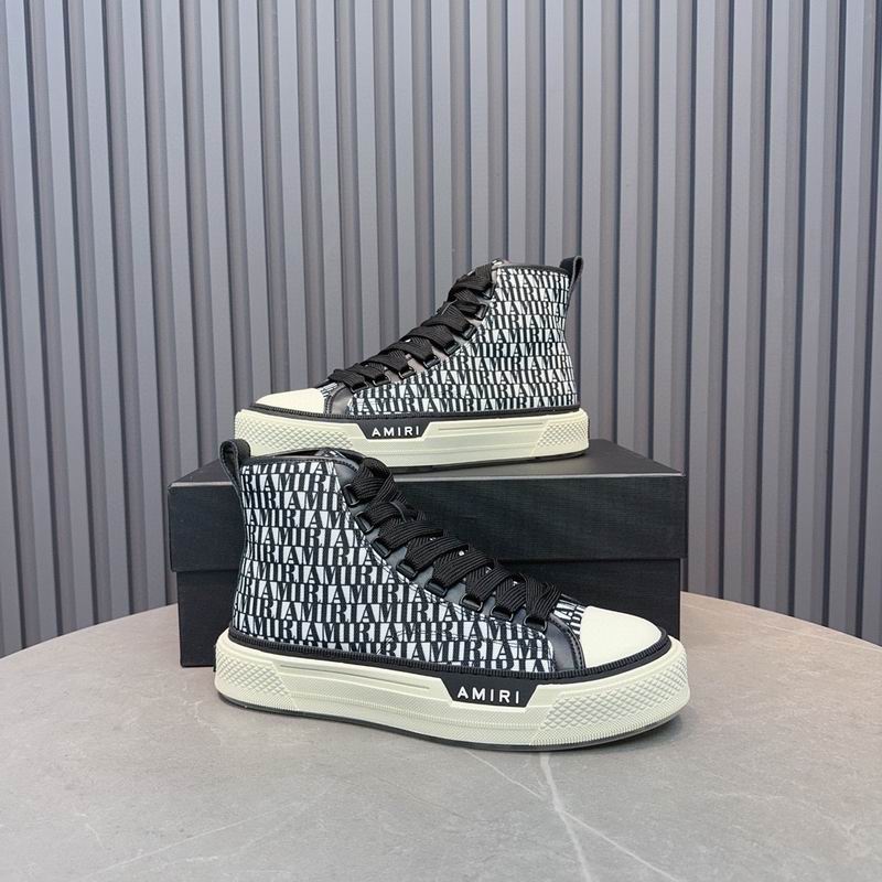 Amiri Court High-Top Sneaker — All-Over Logo Print