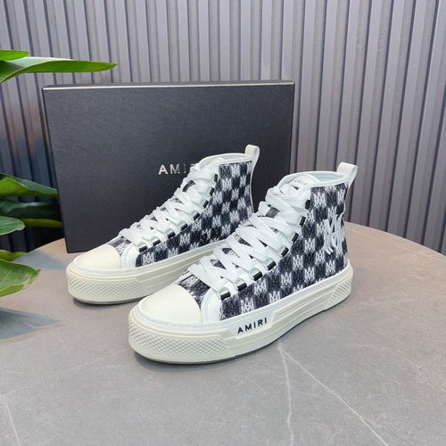 Amiri Court High-Top Sneaker — MA Checkerboard Monogram