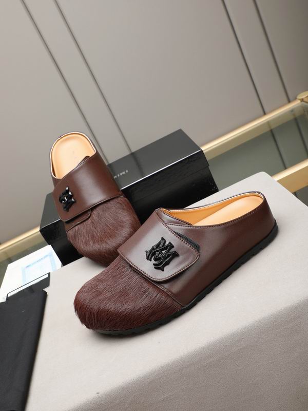 Amiri MA Logo Pony Hair Leather Mule – Dark Brown