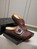 Amiri MA Logo Pony Hair Leather Mule – Dark Brown