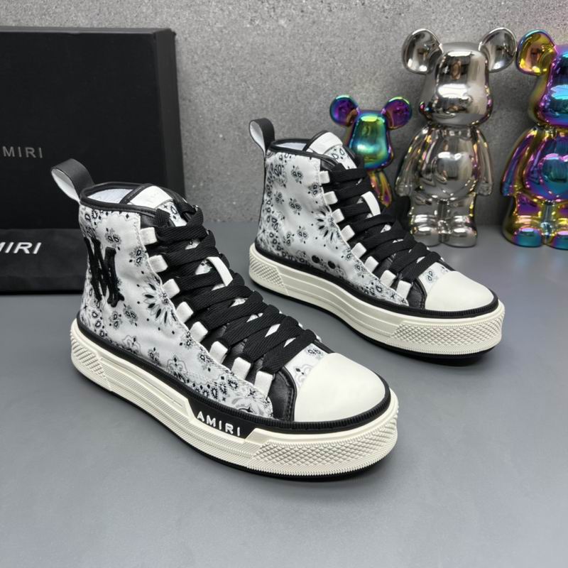 Amiri Court High Sneaker — Bandana Paisley White/Black