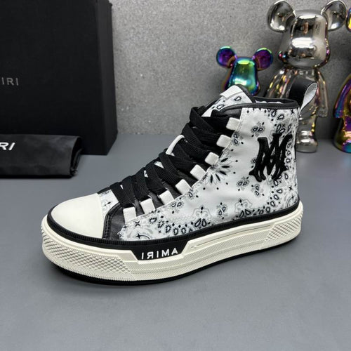 Amiri Court High Sneaker — Bandana Paisley White/Black