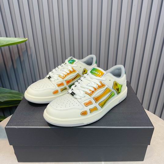 Amiri Skel Top Low – White/Orange-Green