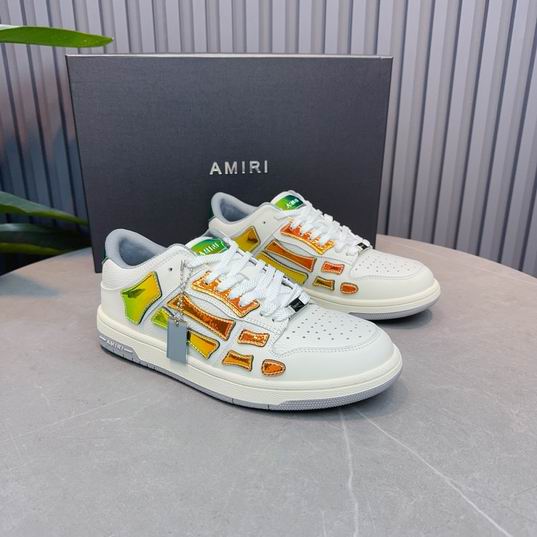Amiri Skel Top Low – White/Orange-Green