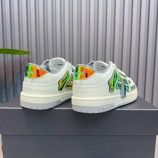 Amiri Skel Top Low – White/Orange-Green