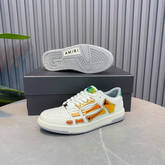 Amiri Skel Top Low – White/Orange-Green