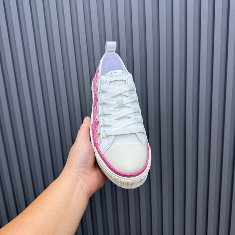 Amiri Stars Court Low Sneaker – White/Pink