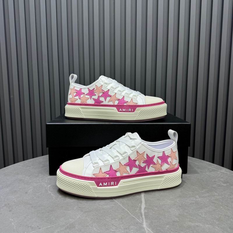 Amiri Stars Court Low Sneaker – White/Pink