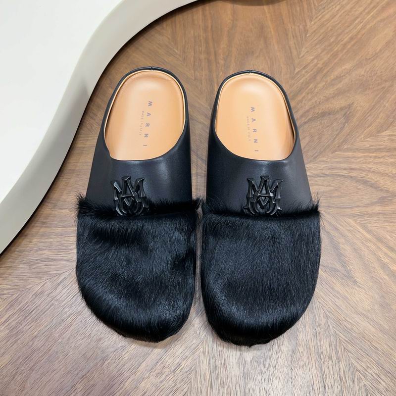 Amiri MA Logo Pony Hair Leather Mule – Black
