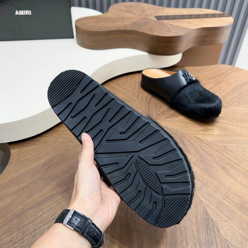 Amiri MA Logo Pony Hair Leather Mule – Black