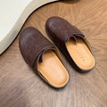 Amiri MA Monogram Embossed Leather Clog Mule – Dark Brown