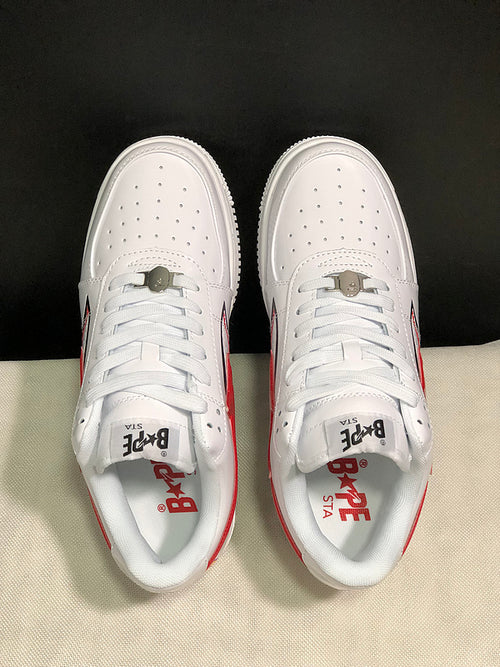 Bapesta Low-Top Sneaker – White / Red