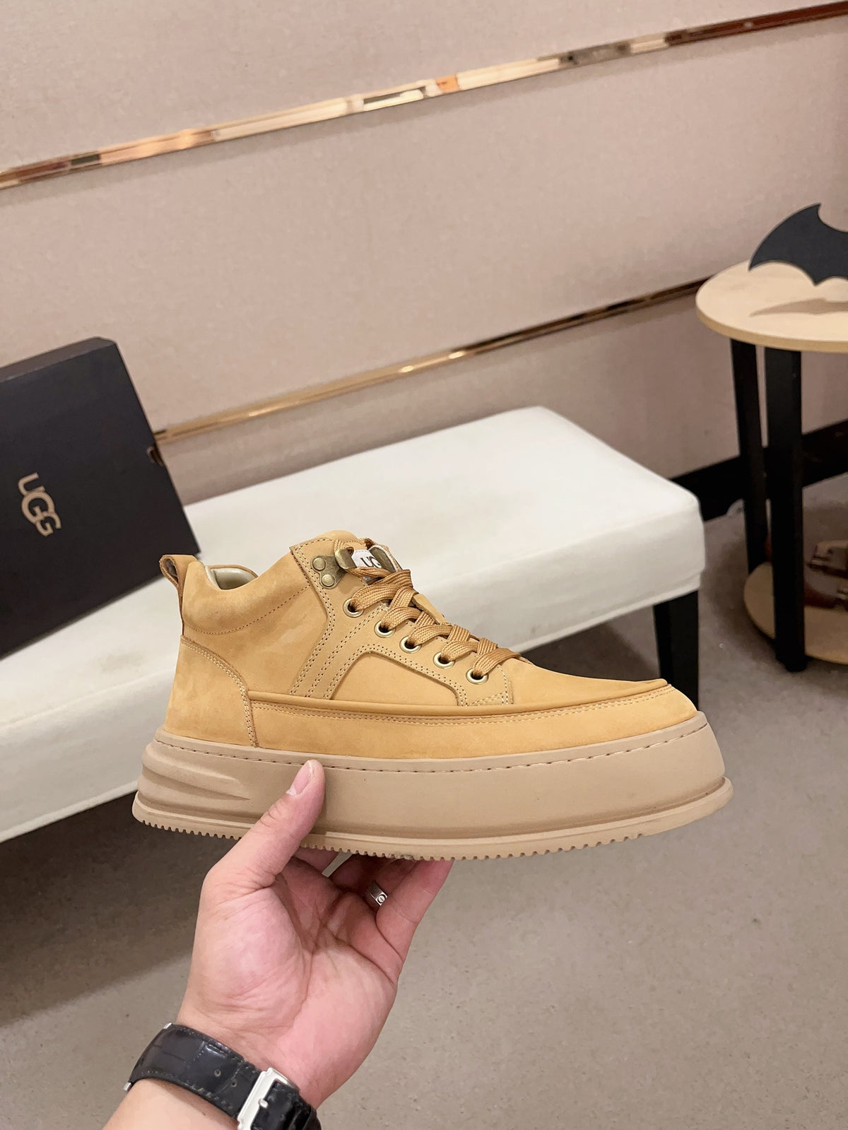 UGG High-Top Platform Sneaker Boot – Wheat