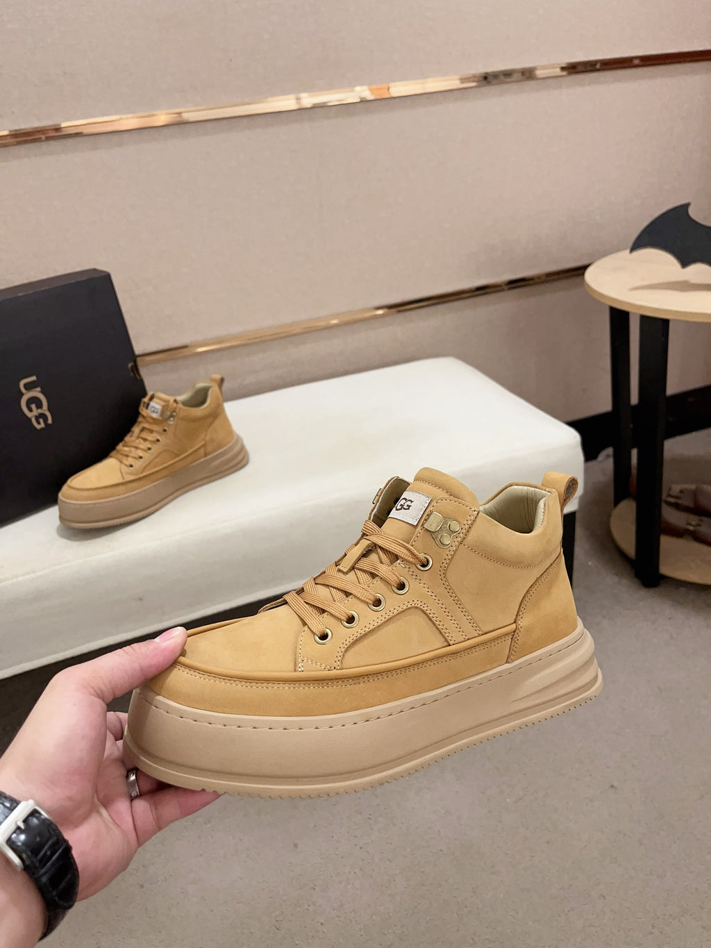 UGG High-Top Platform Sneaker Boot – Wheat