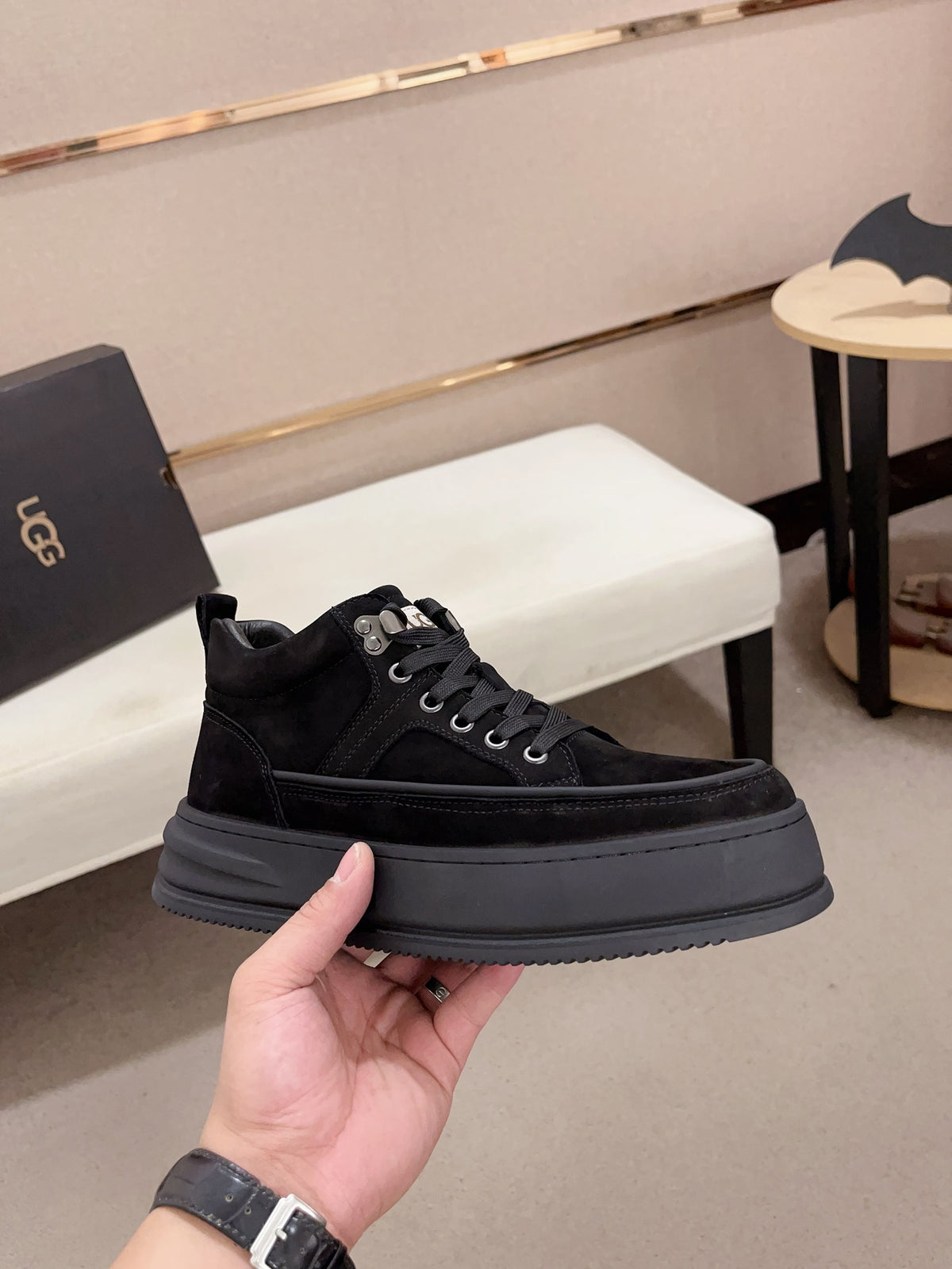 UGG High-Top Platform Sneaker Boot – All Black