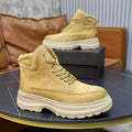 High-Top Leather Platform Boot – Wheat / Cream Sole