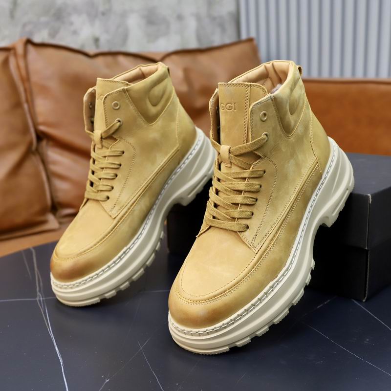 High-Top Leather Platform Boot – Wheat / Cream Sole