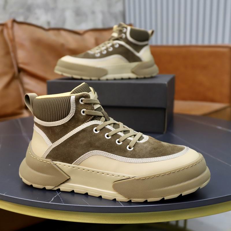 High-Top Sneaker Boot – Olive / Cream