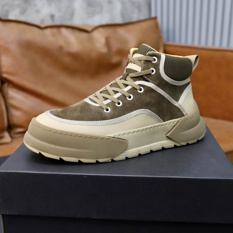 High-Top Sneaker Boot – Olive / Cream