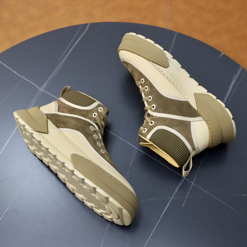 High-Top Sneaker Boot – Olive / Cream