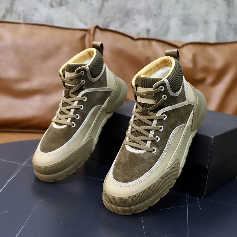 High-Top Sneaker Boot – Olive / Cream